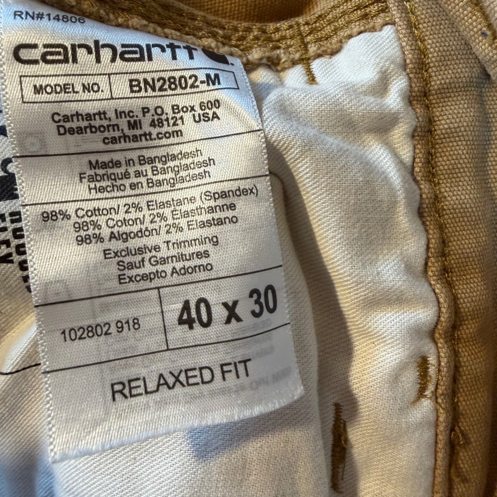 Carhartt Rugged Flex Relaxed Fit Double Front Utility Work Pants BN2802-M Brown - Picture 7 of 10